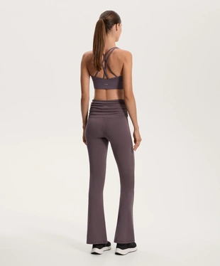 HIGH-RISE COMFORTLUX RUCHED WAIST FLARE TROUSERS- Заказать в России