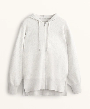 LONG KNIT HOODED JACKET- Заказать в России