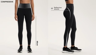 COMPRESSIVE HIGH RISE ANKLE-LENGTH LEGGINGS WITH SIDE STRIPES 65CM- Заказать в России