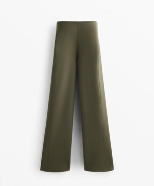 NEOPRENE-EFFECT STRAIGHT-LEG TROUSERS- Заказать в России