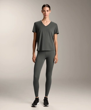 COTTON BLEND V-NECK T-SHIRT- Заказать в России