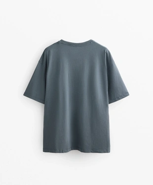 BOXY SHORT-SLEEVE COTTON BLEND T-SHIRT- Заказать в России