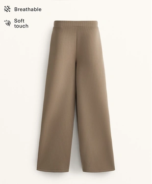 SOFT-TOUCH MODAL STRAIGHT-LEG TROUSERS WITH STRIPES- Заказать в России