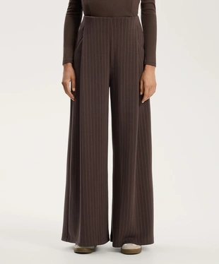 WIDE-LEG STRIPED TROUSERS WITH SOFT-TOUCH MODAL- Заказать в России