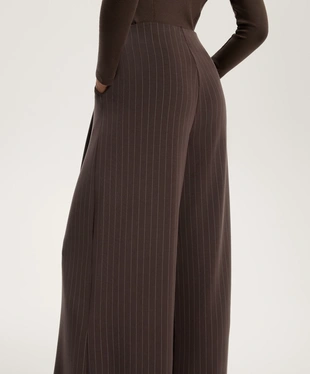 WIDE-LEG STRIPED TROUSERS WITH SOFT-TOUCH MODAL- Заказать в России