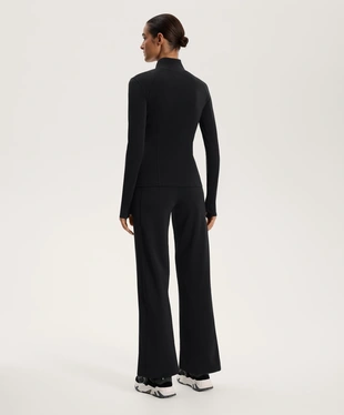 HIGH-RISE WARM STRAIGHT-LEG TROUSERS- Заказать в России