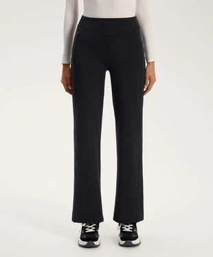 HIGH-RISE WARM STRAIGHT-LEG TROUSERS- Заказать в России