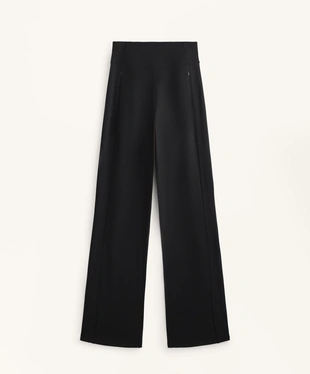 HIGH-RISE WARM STRAIGHT-LEG TROUSERS- Заказать в России