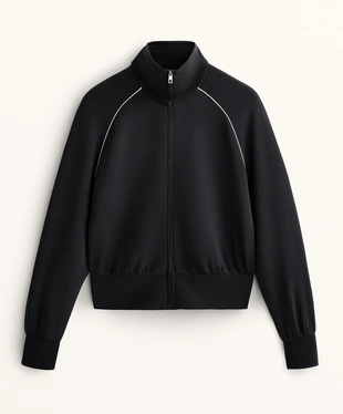 PIPING JACKET WITH HIGH COLLAR AND SOFT-TOUCH MODAL- Заказать в России