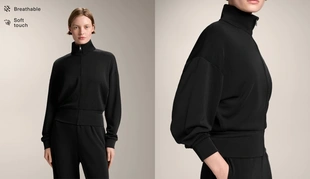 HIGH-NECK JACKET WITH SOFT-TOUCH MODAL- Заказать в России