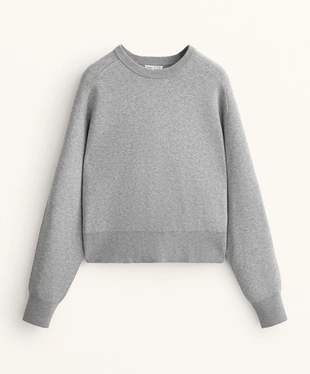 ROUND NECK KNIT JUMPER WITH RIB DETAILS- Заказать в России