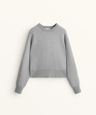 ROUND NECK KNIT JUMPER WITH RIB DETAILS- Заказать в России