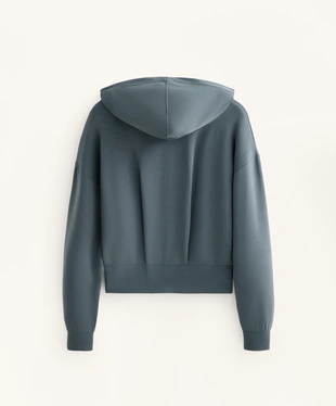 SOFT-TOUCH MODAL CROP HOODIE WITH ADJUSTABLE WAIST- Заказать в России