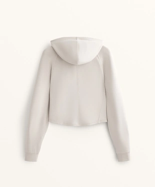 FITTED CROP HOODED JACKET WITH SOFT-TOUCH MODAL- Заказать в России