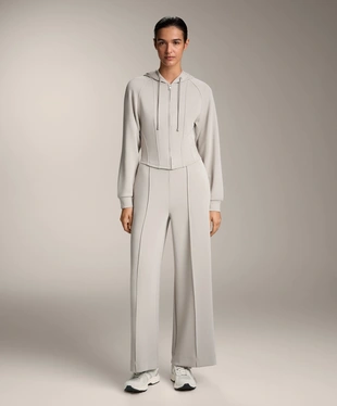 FITTED CROP HOODED JACKET WITH SOFT-TOUCH MODAL- Заказать в России