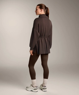 LONG STRIPED SWEATSHIRT WITH ADJUSTABLE WAIST AND SOFT-TOUCH MODAL- Заказать в России