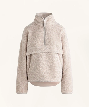 FAUX-SHEARLING SWEATSHIRT WITH FRONT POCKET- Заказать в России