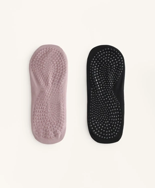 2 PAIRS OF YOGA AND PILATES POLYAMIDE BLEND DOUBLE STRAP SOCKS- Заказать в России