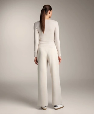 LONG-SLEEVE BUTTON RIB T-SHIRT WITH COTTON AND MODAL- Заказать в России