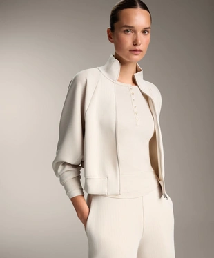LONG-SLEEVE BUTTON RIB T-SHIRT WITH COTTON AND MODAL- Заказать в России