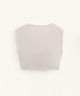 COTTON BLEND CROSSOVER CROP TOP- Заказать в России