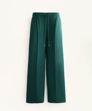 RELAXED COTTON-BLEND SEAM TROUSERS- Заказать в России