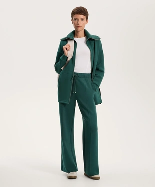 RELAXED COTTON-BLEND SEAM TROUSERS- Заказать в России
