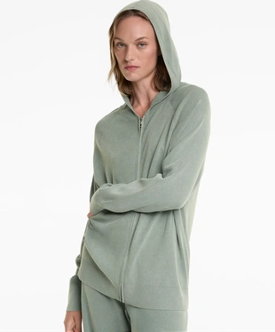 LONG HOODED KNIT JACKET- Заказать в России