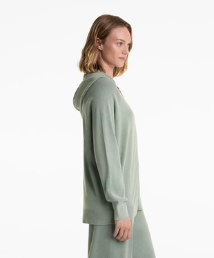 LONG HOODED KNIT JACKET- Заказать в России