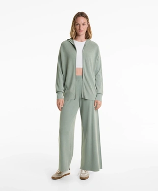 LONG HOODED KNIT JACKET- Заказать в России