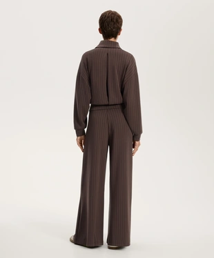 BOXY STRIPED JACKET WITH BACK PLEAT AND SOFT-TOUCH MODAL- Заказать в России