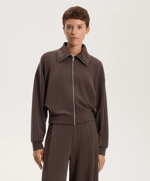 BOXY STRIPED JACKET WITH BACK PLEAT AND SOFT-TOUCH MODAL- Заказать в России