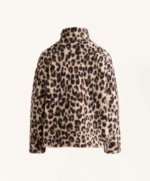 ANIMAL PRINT FAUX-SHEARLING JACKET- Заказать в России