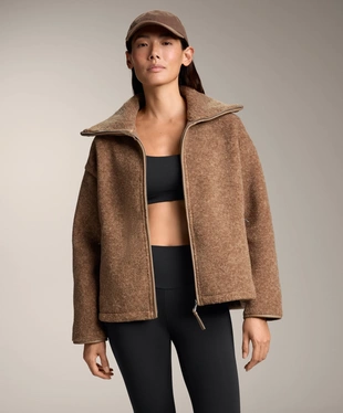 BOXY FAUX-SHEARLING JACKET- Заказать в России