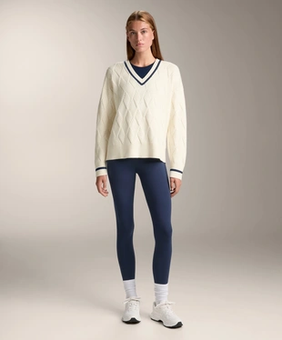 V-NECK KNIT JUMPER WITH DIAMOND EFFECT- Заказать в России