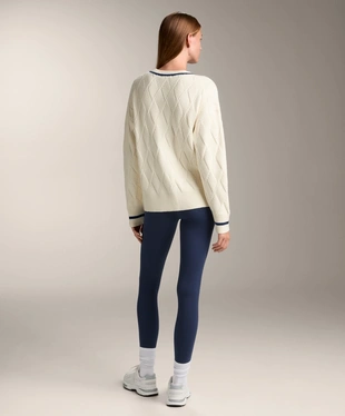 V-NECK KNIT JUMPER WITH DIAMOND EFFECT- Заказать в России