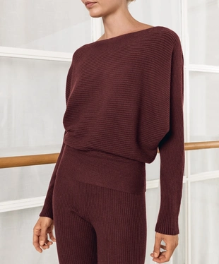 OFF-THE-SHOULDER RIB KNIT JUMPER- Заказать в России