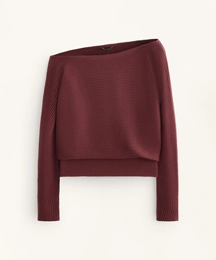 OFF-THE-SHOULDER RIB KNIT JUMPER- Заказать в России