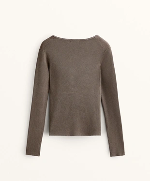 BUTTON ROUND NECK T-SHIRT- Заказать в России