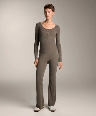 BUTTON ROUND NECK T-SHIRT- Заказать в России