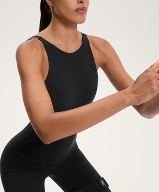 COMPRESSIVE LONG JUMPSUIT WITH BACK STRAPS- Заказать в России