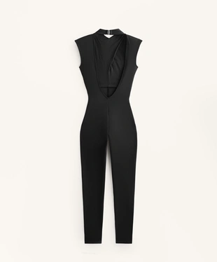 COMFORTLUX DRAPED NECK LONG JUMPSUIT- Заказать в России