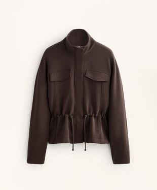 SHORT ADJUSTABLE WAIST JACKET WITH BRUSHED MODAL- Заказать в России
