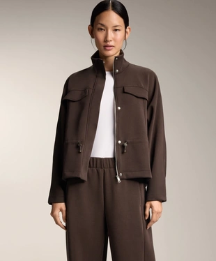 SHORT ADJUSTABLE WAIST JACKET WITH BRUSHED MODAL- Заказать в России