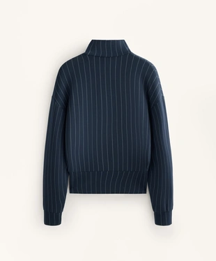 STRIPED HALF-ZIP SWEATSHIRT WITH SOFT-TOUCH MODAL- Заказать в России