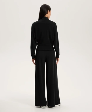 SOFT-TOUCH MODAL DRAPED HIGH-NECK SWEATSHIRT- Заказать в России