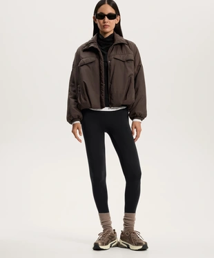 SOFT-TOUCH MODAL DRAPED HIGH-NECK SWEATSHIRT- Заказать в России