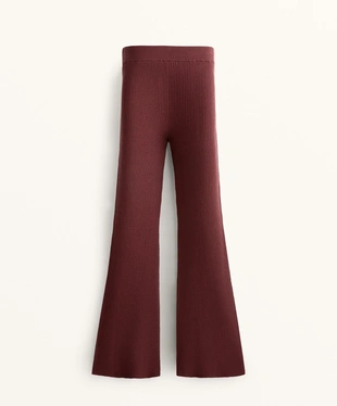 FLARE RIB KNIT TROUSERS- Заказать в России