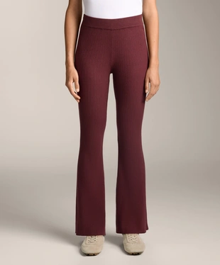 FLARE RIB KNIT TROUSERS- Заказать в России