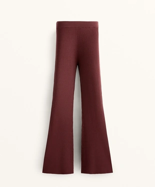 FLARE RIB KNIT TROUSERS- Заказать в России